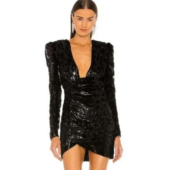 DUNDAS x REVOLVE | Evie Mini Dress Metallic Black Sleaze Baddie Going Out Y2K XS - Picture 12 of 12